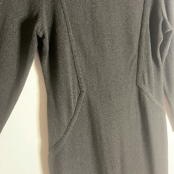 LIZ Claiborne Little Black Knit Sweater Dress High Neck Large - Picture 4 of 12